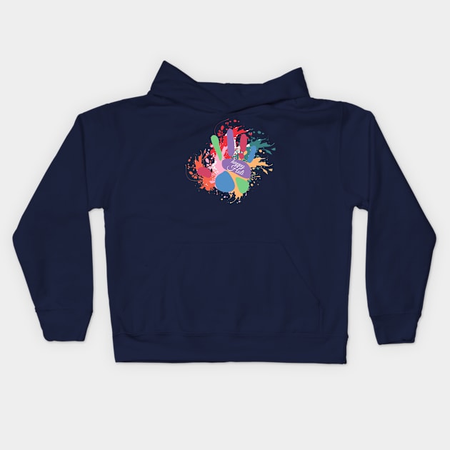 Happy Holi Festival Kids Hoodie by Bukitwgp